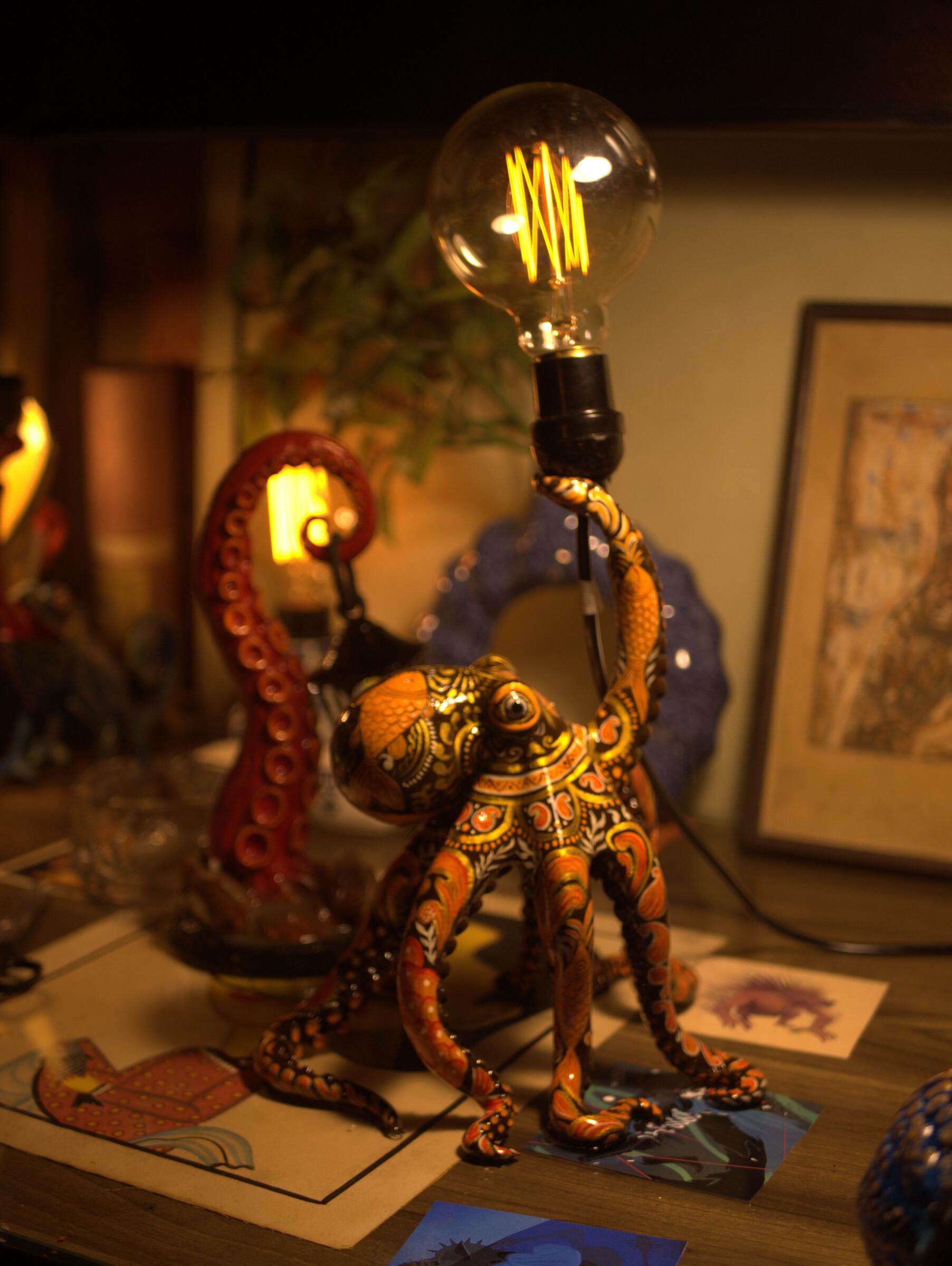 Pattachitra Octopus Lamp — Sonamukhi