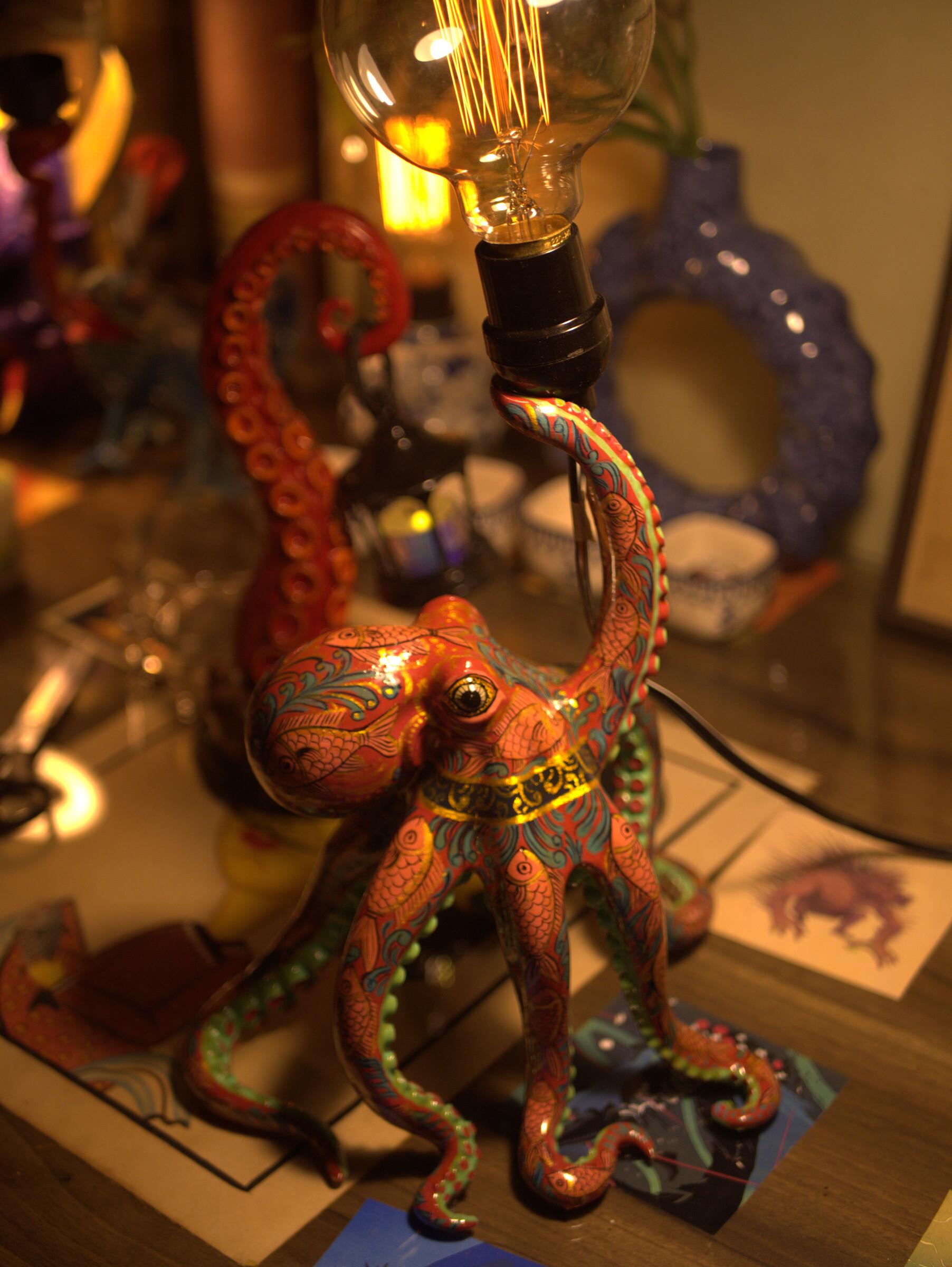Pattachitra Octopus Lamp — Tarangini